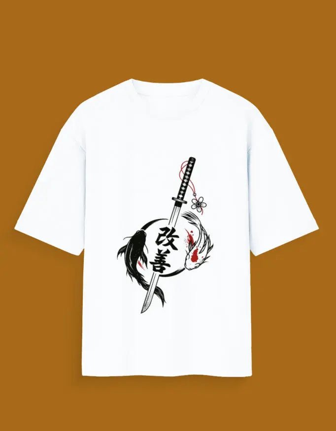 Dark Japanese Sword Graphic Tee - MODEXA